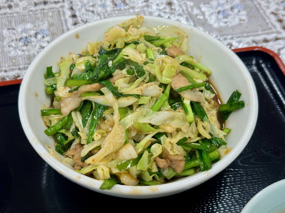 「中華料理 王府」ニラブタ定食