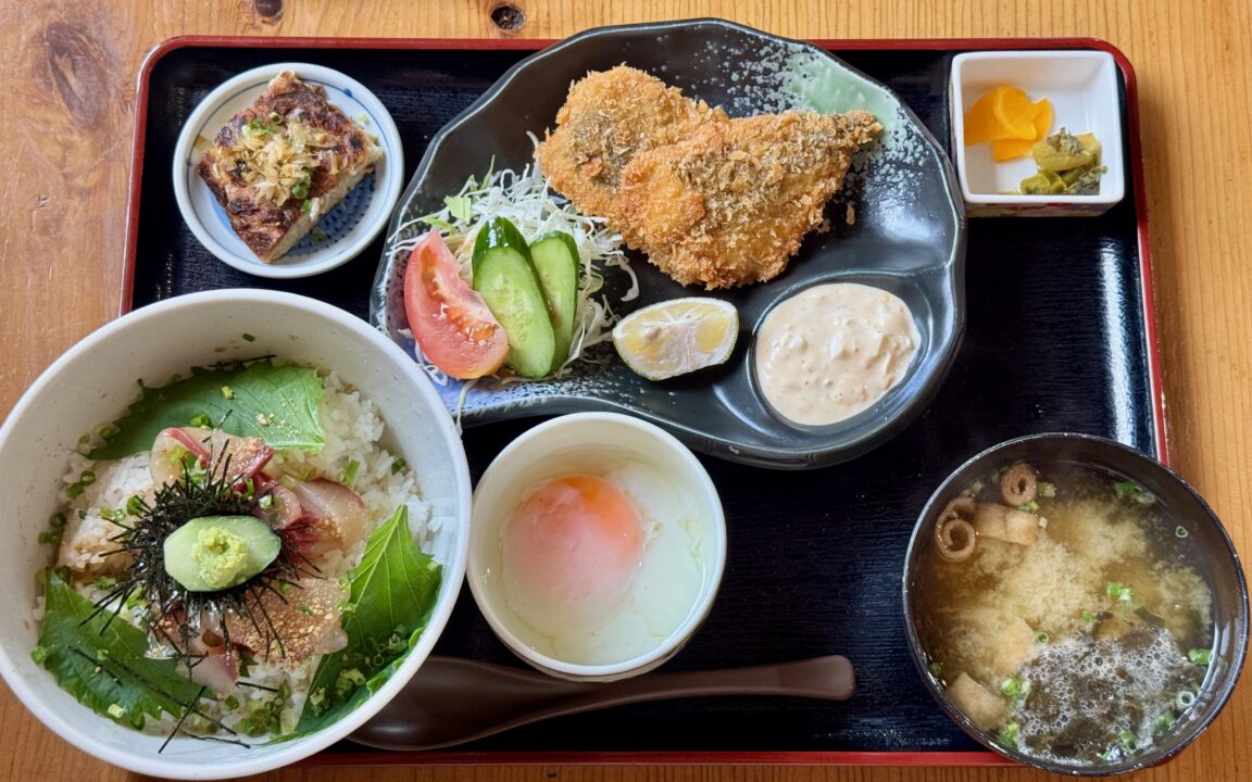 「媛乃屋食堂」りゅうきゅう丼と関アジフライ定食