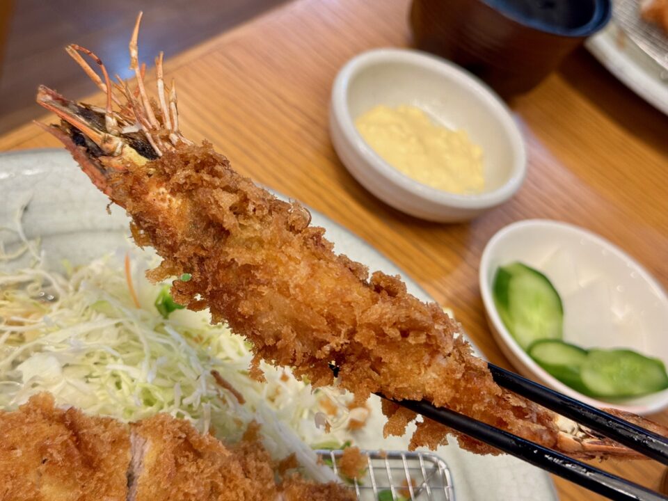 「不二かつ 大分店」ヒレかつとえびフライ定食