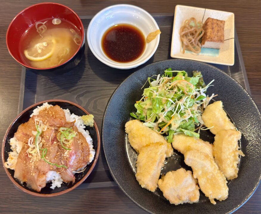 「和食ダイニング 海龍」とり天＆ご飯に琉球のせ