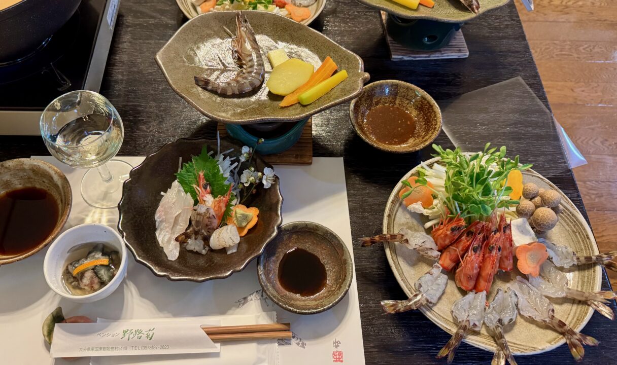 「ペンション野路菊」姫島車えびしゃぶしゃぶフェア