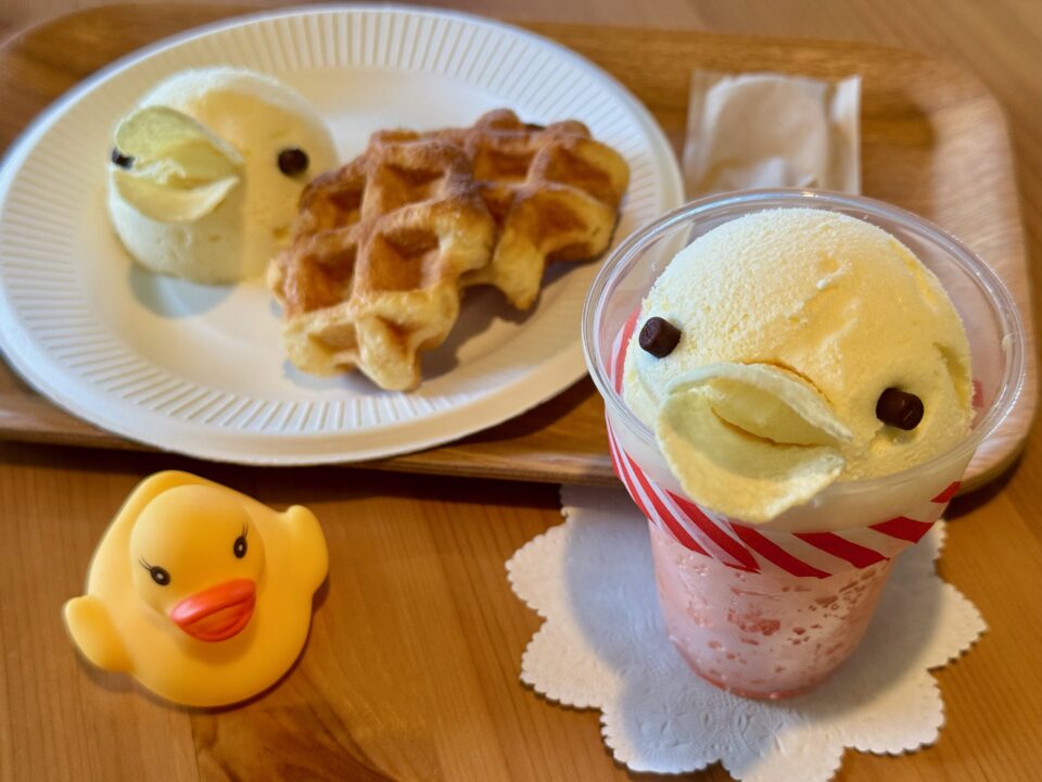 「AHIRU CAFE 八わのあひる」あひるアイスクリーム