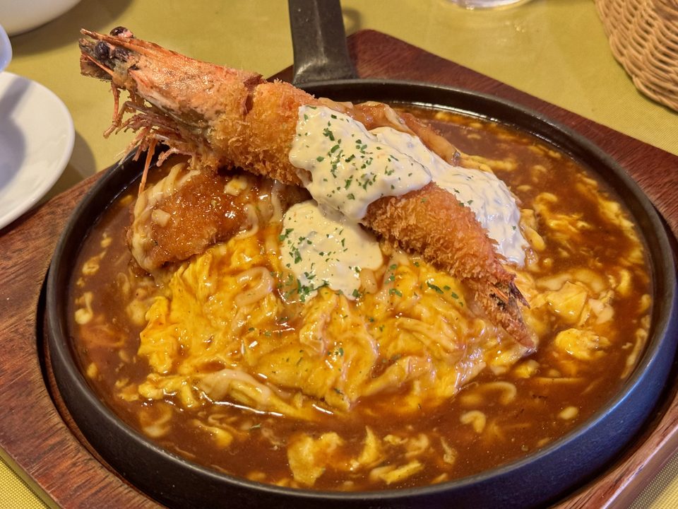 「洋食屋 ひかりのたまご」グランメールオムライス&大海老フライ