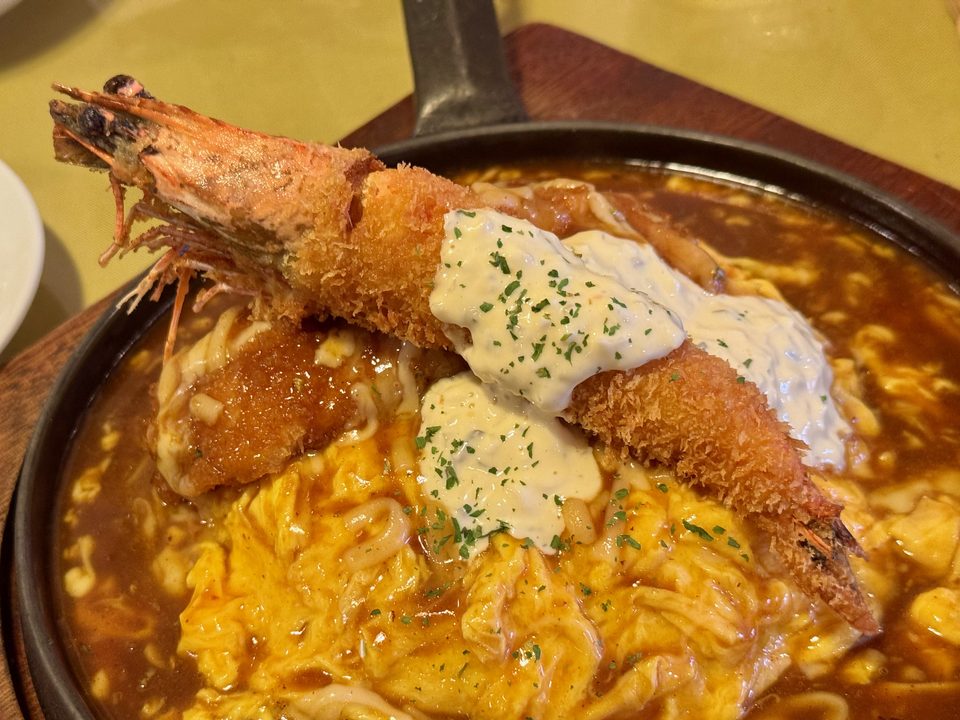 「洋食屋 ひかりのたまご」グランメールオムライス&大海老フライ