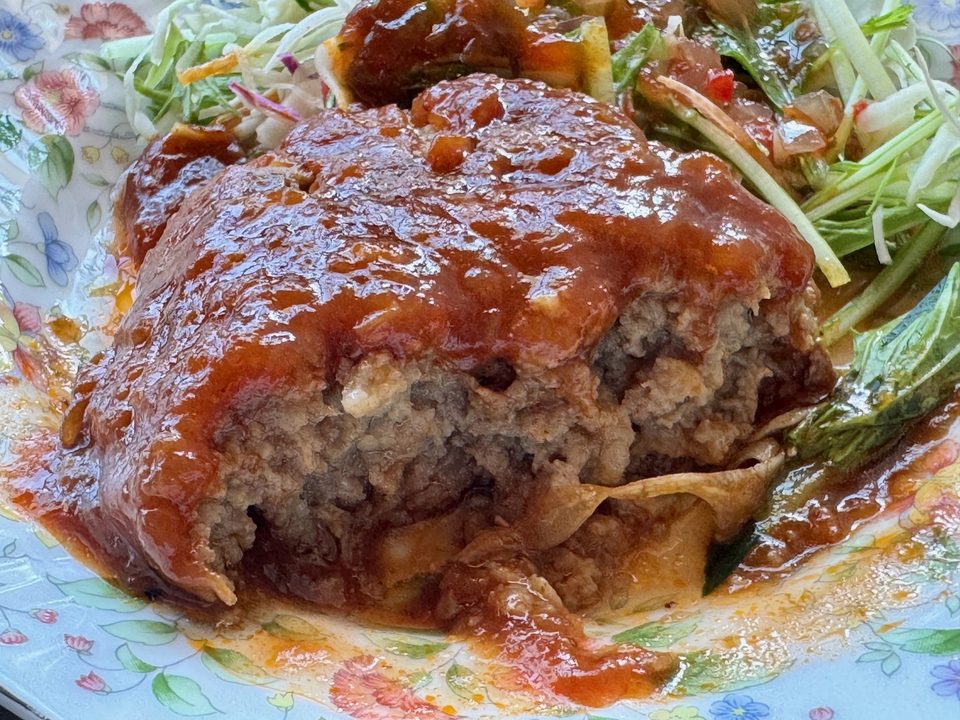 「ゆめたねカフェ」ハンバーグランチ(バナナ入り)